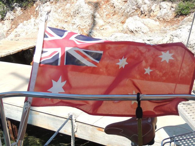 Aussie flag at the stern.